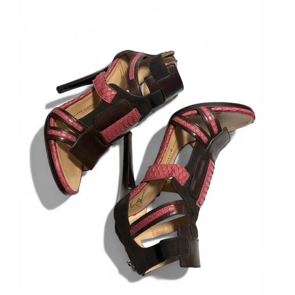 Giuseppe Zanotti Pink and Brown Heels - Picture 1 of 6